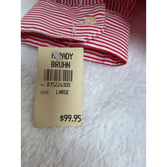 Vintage Mardel Striped Button-Up Shirt Large Musical Embroidery Handcrafted New - Picture 5 of 11